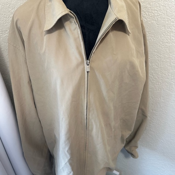Perry Ellis Tan Lightweight Shirt Jacket with Zip-Up Closure - Picture 1 of 10
